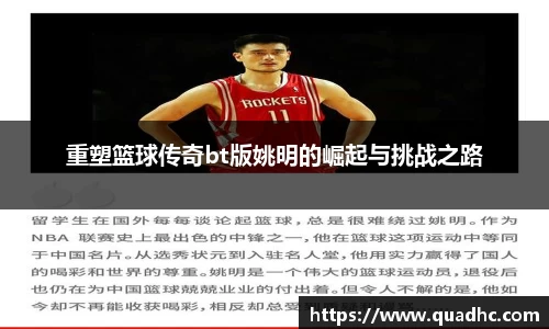 重塑篮球传奇bt版姚明的崛起与挑战之路